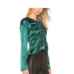 L’Academie Waylon Blouse Green Size L Revolve